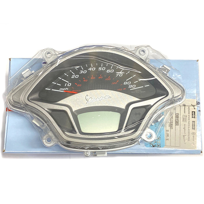 SPEEDOMETER VESPA GTS 300 SUPER SPORT ABS 2015-2020 HPE CHROME ACCENTS W/RED BACKLIGHT (1D001599)