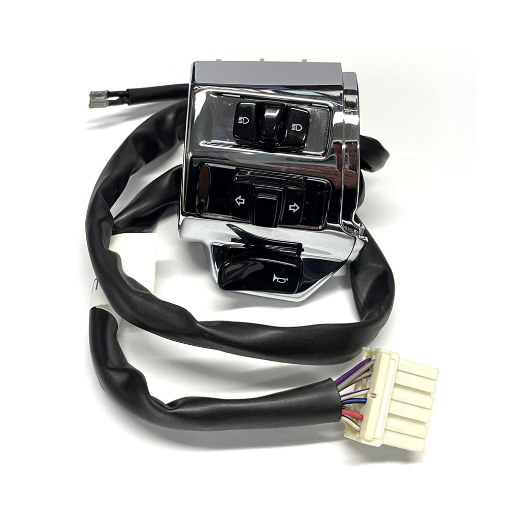 *CHROME* HORN/TURN/HEADLIGHT LEFT (LH) TURN SIGNAL SWITCH ASSEMBLY PRIMAVERA/SPRINT 150 ONLY 2019-CURRENT