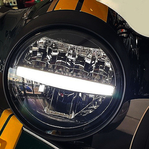 BLACK OUT LED HEADLIGHT ASSEMBLY WITH HALO RUNNING LIGHT BAR GTS SUPER 300 HPE HPE2