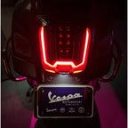 SMOKED G3 LED TAILLIGHT ASSEMBLY W/MATTE BLACK BEZEL 2015-2022 VESPA GTS SUPER SPORT 300 HPE