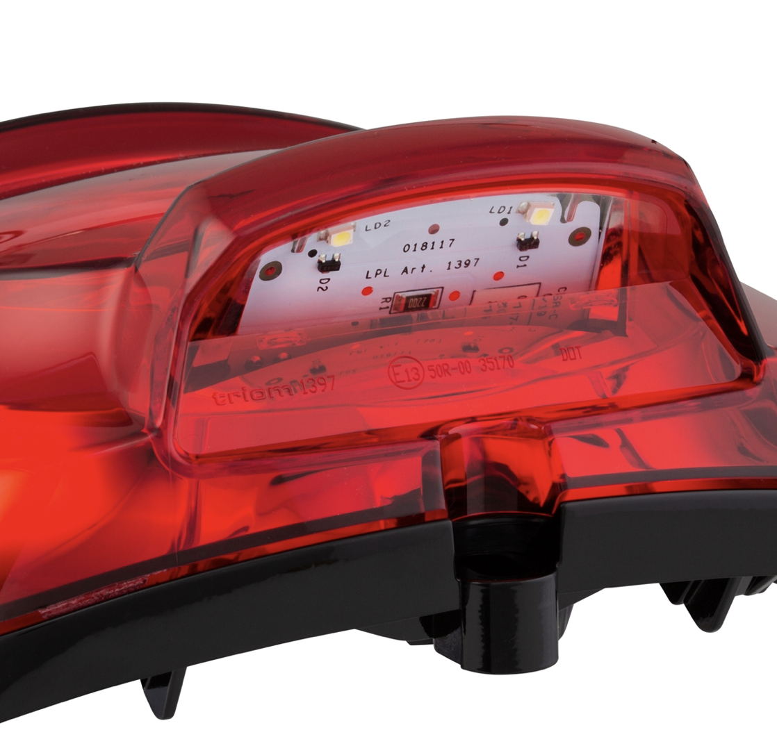 LED TAIL LIGHT ASSEMBLY "NOTTE" WITH BLACK BEZEL - VESPA GTS/GTV HPE 2020-2022