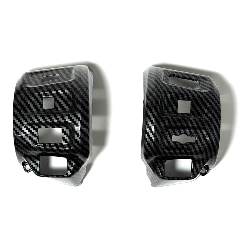 *CARBON FIBER LOOK*  Pair of Handle Bar Switch Covers Vespa GTS 300 SUPER SUPER SPORT TECH HPE2 2023-CURRENT