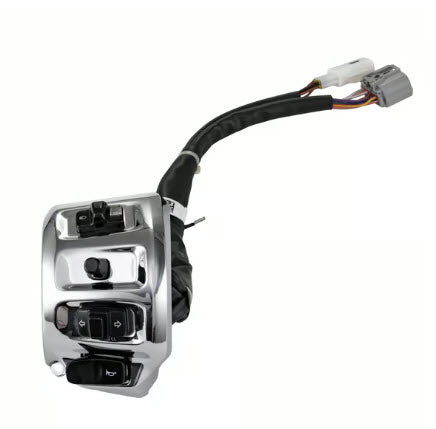 CHROME LEFT SIDE HANDLE BAR SWITCH ASSEMBLY (HI/LO, JOYSTICK, TURN, HORN) VESPA GTS 300 HPE2 GTS310 2023-