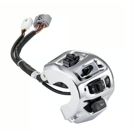 CHROME LEFT SIDE HANDLE BAR SWITCH ASSEMBLY (HI/LO, JOYSTICK, TURN, HORN) VESPA GTS 300 HPE2 GTS310 2023-