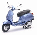 1/12 SCALE VESPA PRIMAVERA DIECAST TOY IN METALLIC LIGHT BLUE NEWRAY