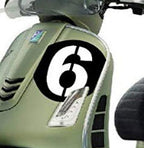 ORIGINAL "6" DECALS/STICKERS KIT SEI GIORNI (PAIR- FRONT/SIDE) FITS BOTH GTV AND HPE