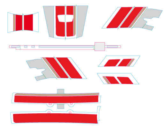 VESPA "RACING SIXTIES" STICKER DECAL KIT RED/GOLD (2H003839000A1)