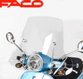 MID SIZE WINDSHIELD IN CLEAR VESPA LX BY FACO (14" TALL x 24" WIDE)