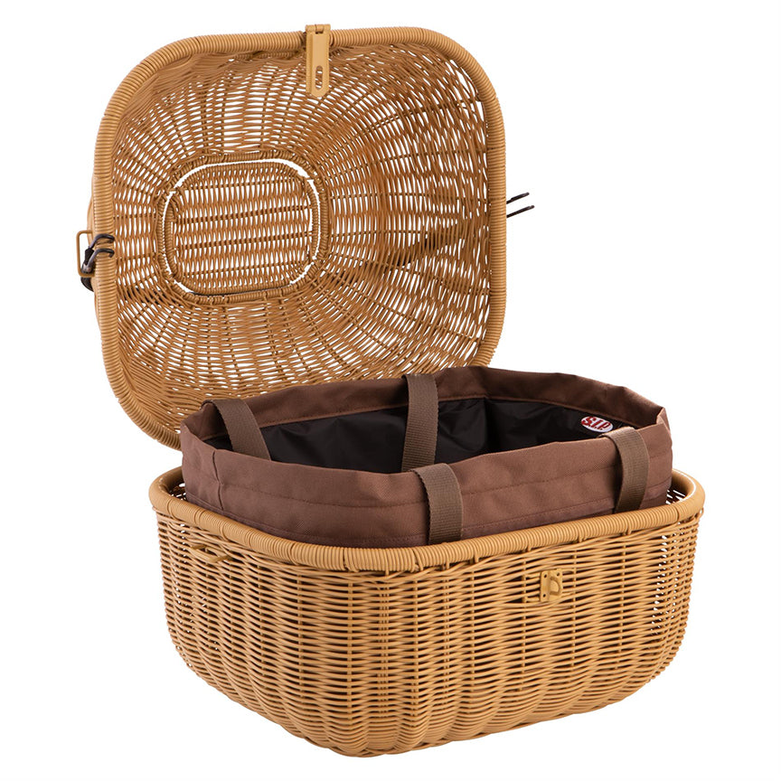 **TAN/LIGHT BROWN** CLASSIC WICKER TOP CASE BASKET WITH INNER BAG 18L