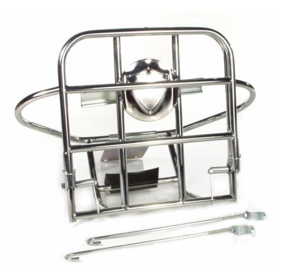 CHROME LUGGAGE CARRIER REAR RACK, CUPPINI VESPA 125 150 GT/GTR/TS/150 GL/SPRINT/V/T4/160 GS MK2 180SS RALLY