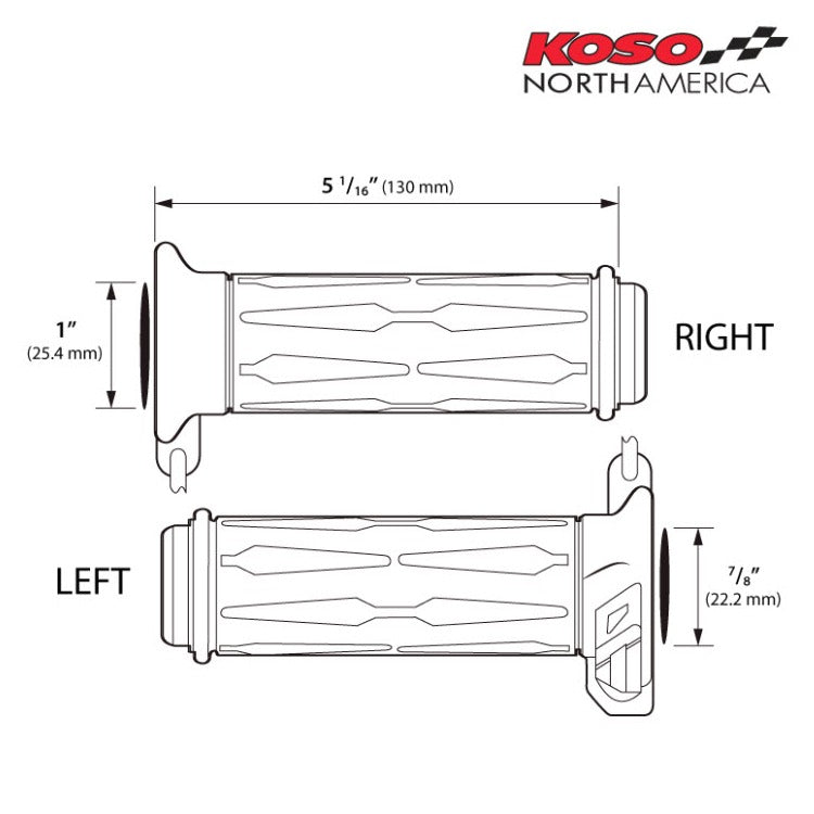 DELUXE HEATED APOLLO GRIPS FOR 7/8' BARS WITH BUILT IN TEMP BUTTON 130MM (KOSO AM111030 27-5869)