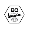 DECAL STICKER BADGE "VESPA 80TH" ANNIVERSARY 2026