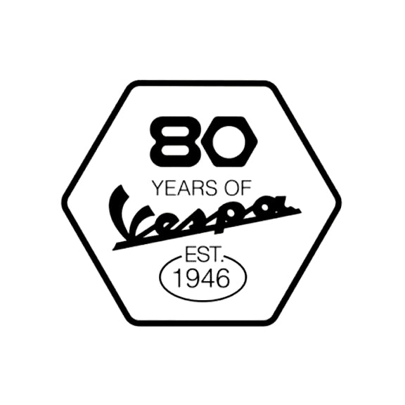 DECAL STICKER BADGE "VESPA 80TH" ANNIVERSARY 2026