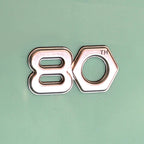 SILVER 80TH BADGE EMBLEM LEG SHIELD FOR 80TH EDITION VESPA GTS310 AND PRIMAVERA