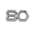 SILVER 80TH BADGE EMBLEM LEG SHIELD FOR 80TH EDITION VESPA GTS310 AND PRIMAVERA