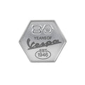 SILVER HEXAGON BADGE EMBLEM GLOVE BOX FOR 80TH EDITION VESPA GTS310 AND PRIMAVERA