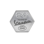 SILVER HEXAGON BADGE EMBLEM GLOVE BOX FOR 80TH EDITION VESPA GTS310 AND PRIMAVERA