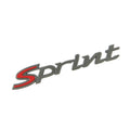 "SPRINT" EMBLEM BADGE 4.5 INCH LONG FOR SIDE SMOKE CHROME W/RED S SPRINT SPORT