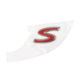 "S" STICKER DECAL RED W/CHROME EDGE PIAGGIO LIBERTY S MODEL