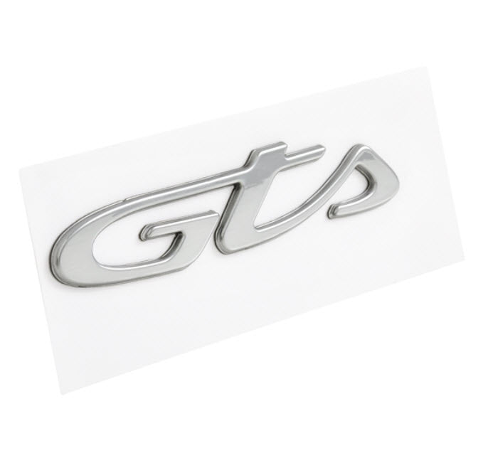"GTS" CHROME Badge EMBLEM STICKER FOR THE Vespa GTS HPE HPE2