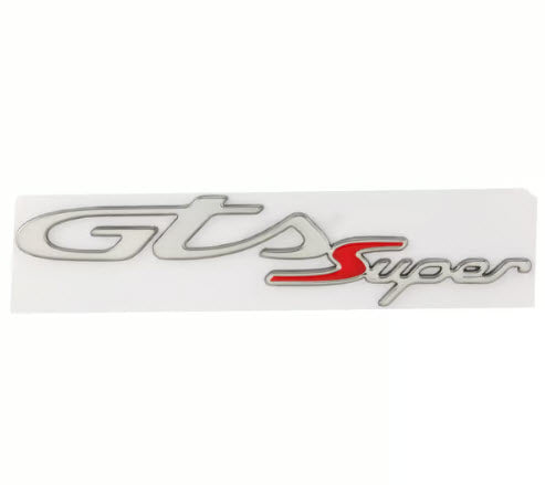 "GTS SUPER" CHROME Badge EMBLEM STICKER FOR THE Vespa GTS HPE HPE2