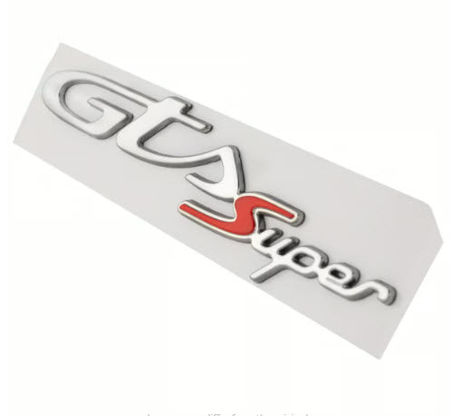 "GTS SUPER" CHROME Badge EMBLEM STICKER FOR THE Vespa GTS HPE HPE2