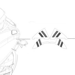 DECAL STICKER KIT OF 4, ORANGE/TITANIUM SIDE AND FRONT FENDER STRIPS PRIMAVERA S 2025