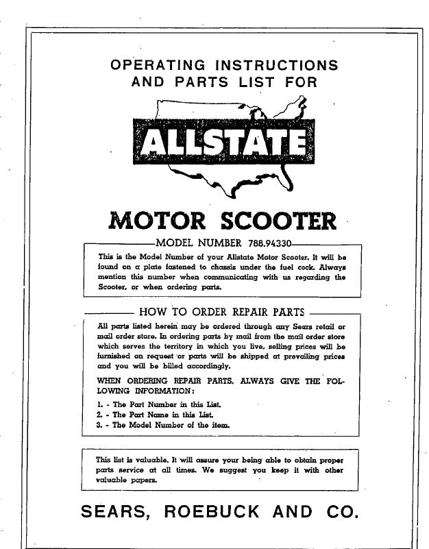PARTS BOOK ALLSTATE  788.94330 1963