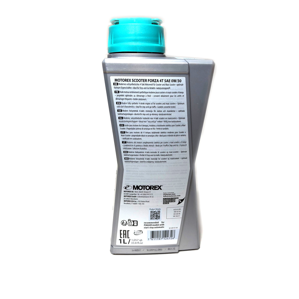 0W30 MOTOREX FULL SYNTHETIC MOTOR OIL VESPA GTS310 GTV310 1 L