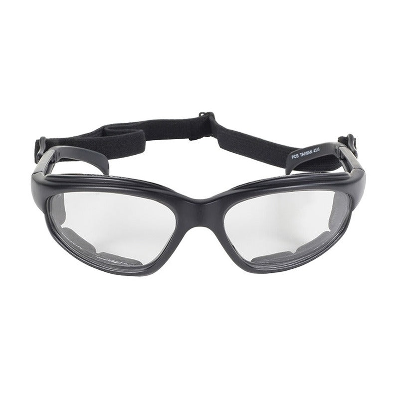 GOGGLES LIKE GLASSES WITH STRAP CLEAR
