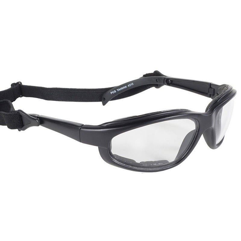 GOGGLES LIKE GLASSES WITH STRAP CLEAR