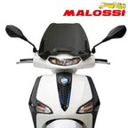 MALOSSI SPORT STYLE SMOKE FLYSCREEN WINDSHIELD PIAGGIO LIBERTY ABS 2025- W/LED HEADLIGHT (9" H x 16" W)