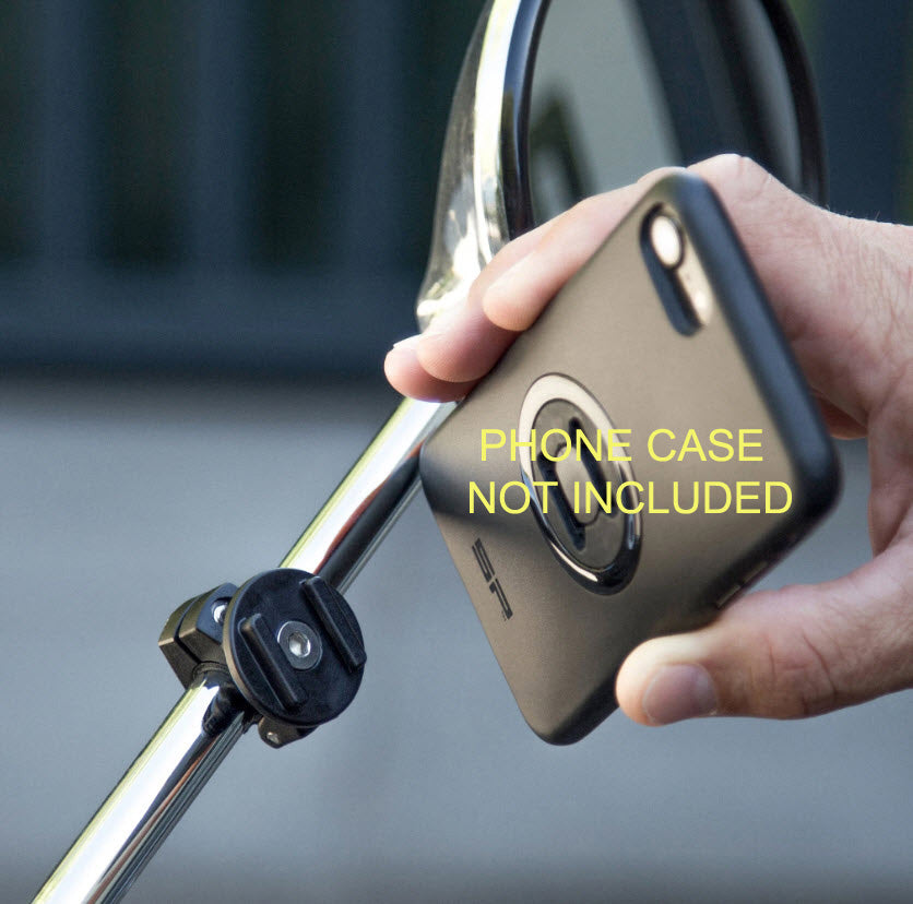 SP CONNECT PHONE MOUNT FOR  MIRROR STEM BLACK (PHONE CASE REQUIRED)