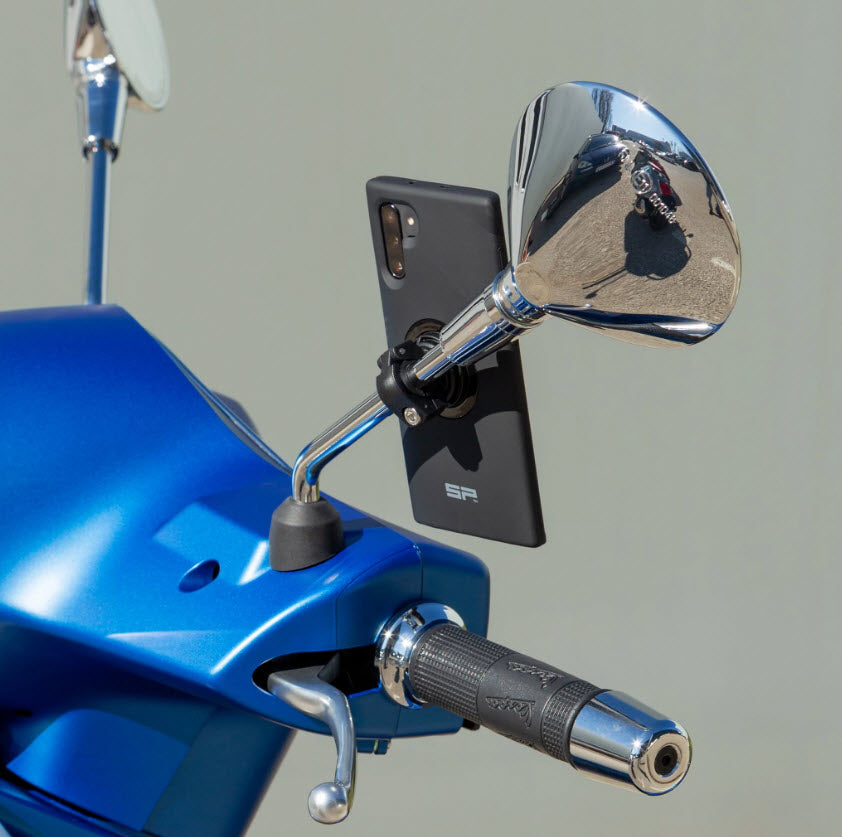 SP CONNECT PHONE MOUNT FOR  MIRROR STEM BLACK (PHONE CASE REQUIRED)