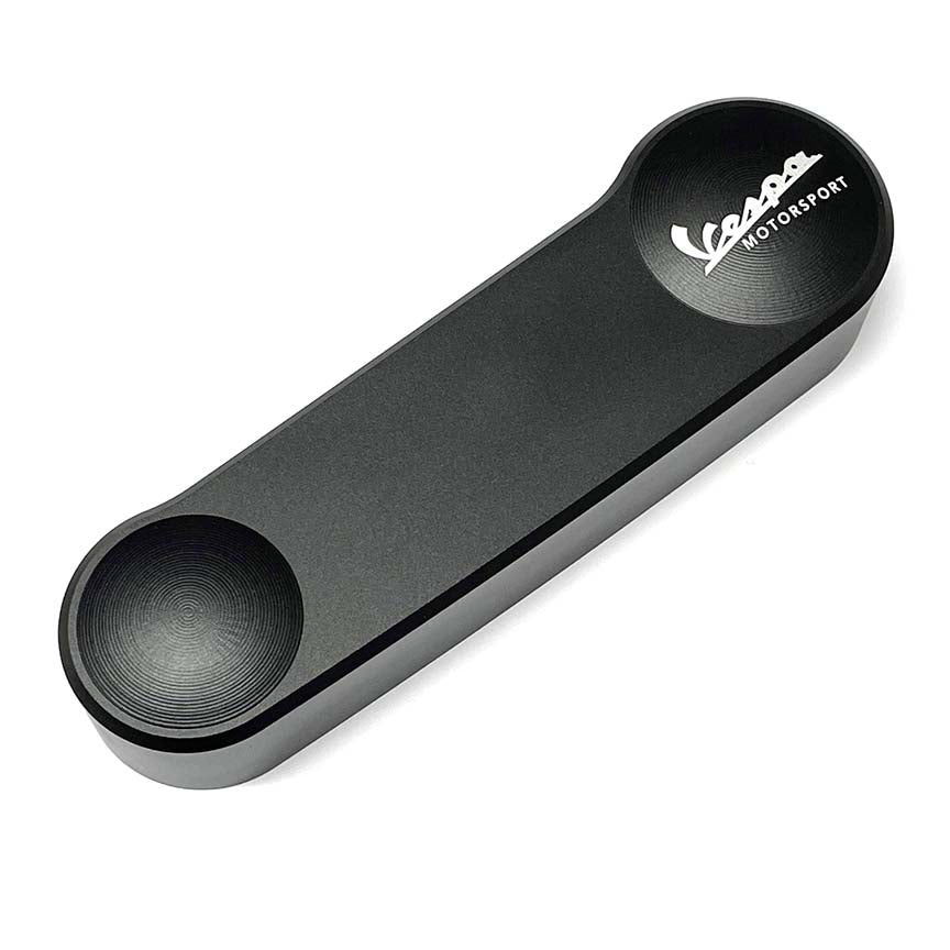 BLACK CNC ALUMINUM SUSPENSION FORK SWING ARM SPINDLE COVER VESPA MOTORSPORT 2001-2014 & 2017-CURRENT GTS SPRINT PRIMAVERA