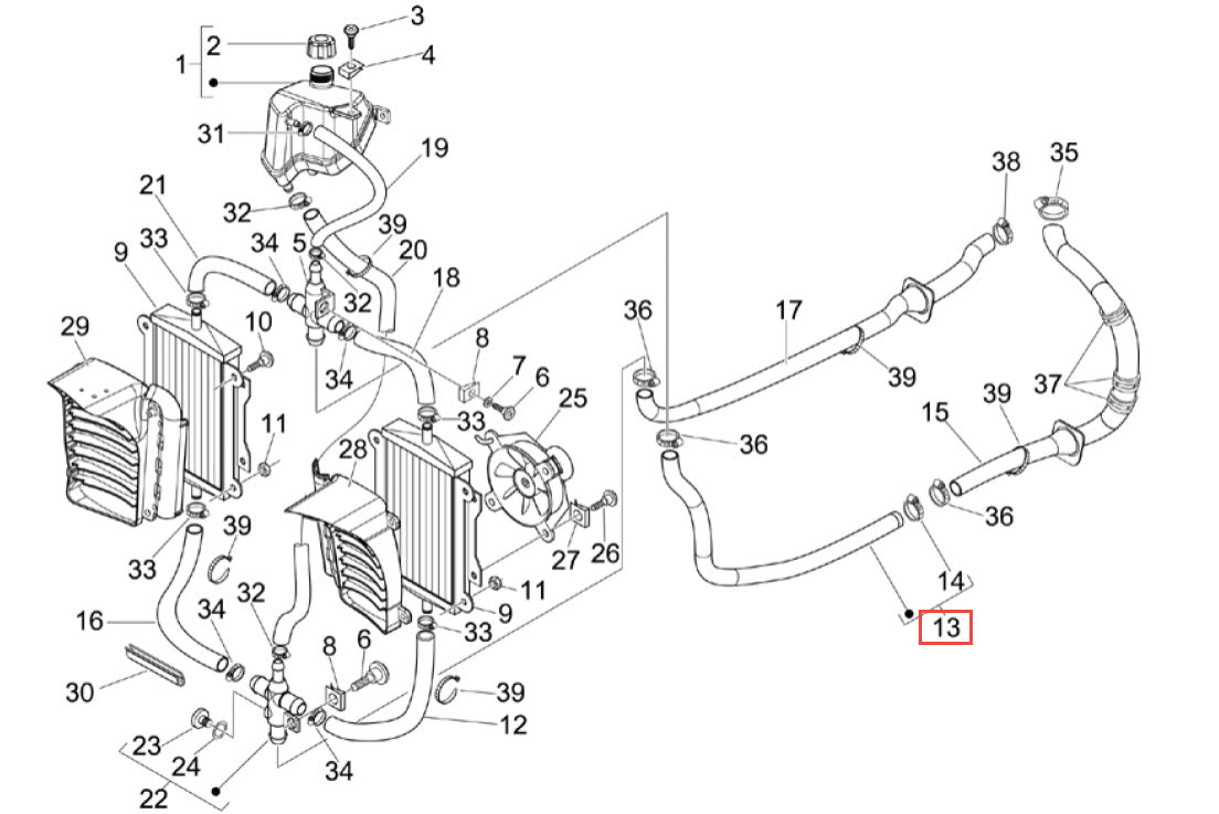 COOLANT HOSE ENGINE DELIVER/FRONT GT200/GTS 250/300/SUPER/SS (620046)