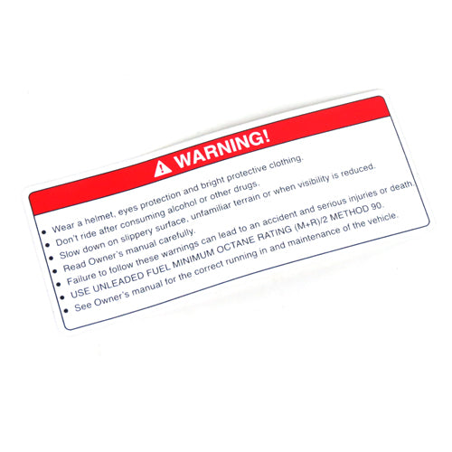 Warning Label - Wear a Helmet All USA Vespa/Piaggio