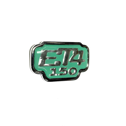 "ET4 150" BADGE (EMBLEM) FOR GLOVE BOX DOOR ORIGINAL NOS VESPA ET4 (577124) (577124)