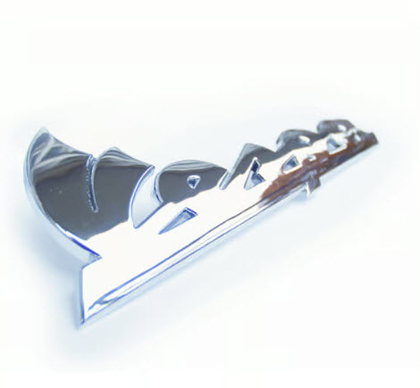 Large Vespa CHROME Script Badge 7 Inches