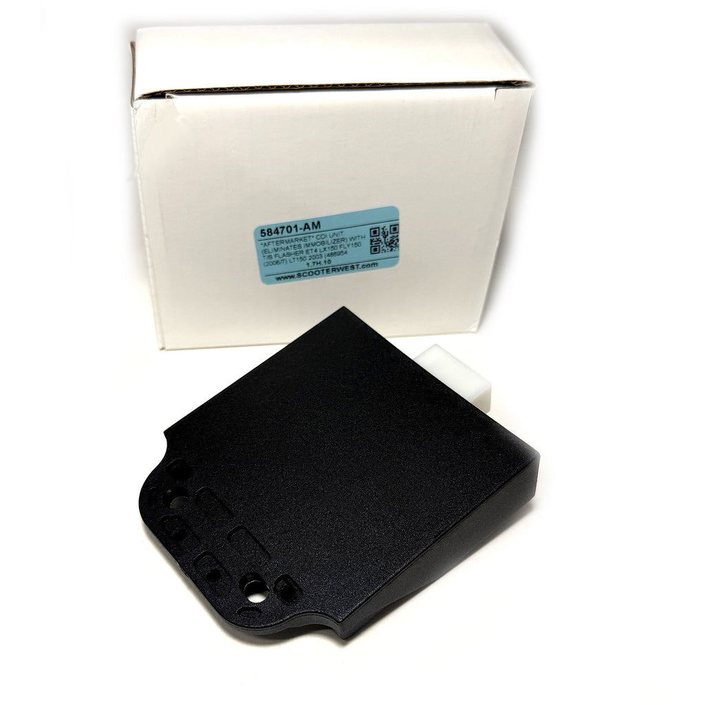 VESPA CARBURETED *AFTERMARKET* CDI UNIT (ELIMINATES IMMOBILIZER) ET4 LX150 FLY150 (2006/7) LT150 2003 (486954 584214 58050R)