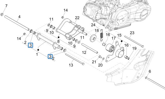 Needle Bearing - Body To Swing Arm (597835) (18X24X14)
