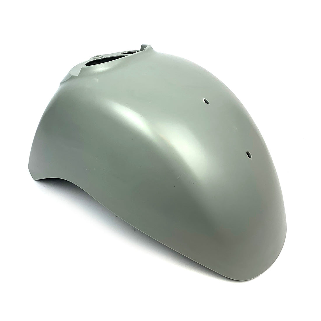 UNPAINTED PLASTIC FRONT FENDER W/HOLES FOR FENDER CREST, NO HOLES