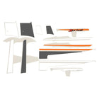 VESPA GRAPHICS RACING STRIP KIT SPORT SPRINT GREY/ORANGE FITS PRIMAVERA OR SPRINT MODELS