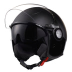 *CASCO* VESPA VJ HELMET MATTE/GLOSS BLACK DOT