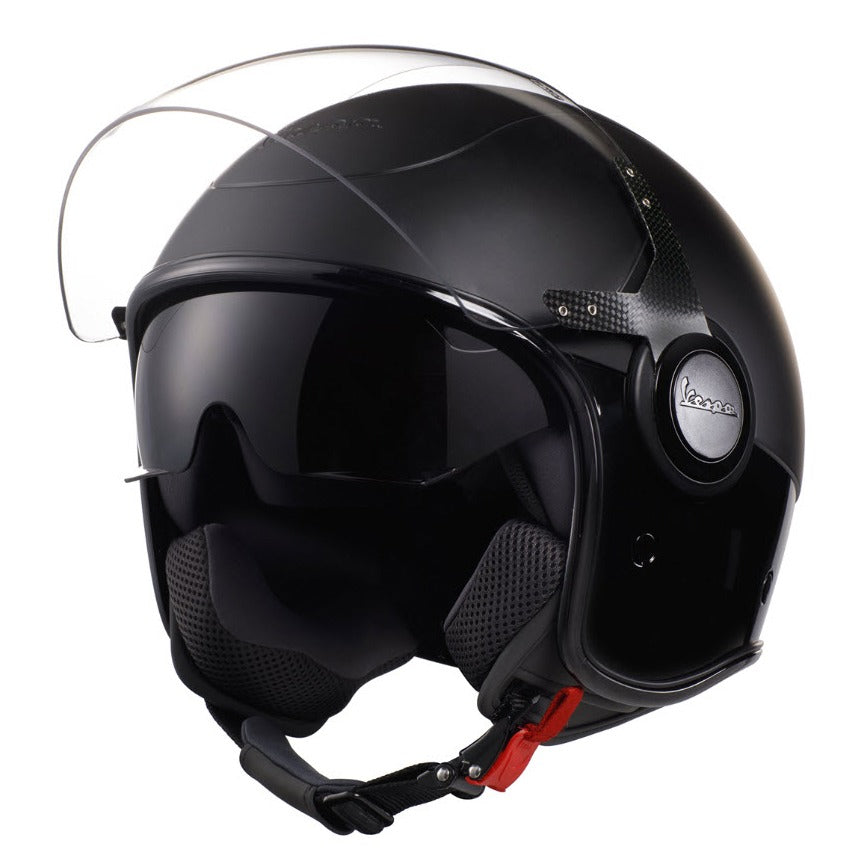 *CASCO* VESPA VJ HELMET MATTE/GLOSS BLACK DOT