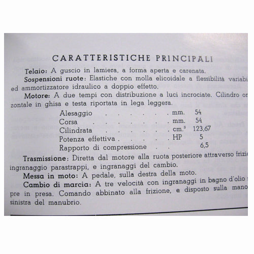 1953 Vespa 125U Owners Manual