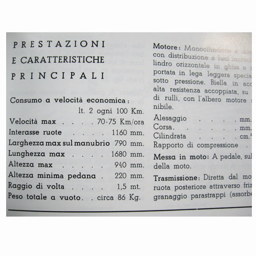 1955 Vespa 125 Owners Manual