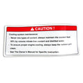 Warning Label "Caution: Cooling System" Vespa GTS