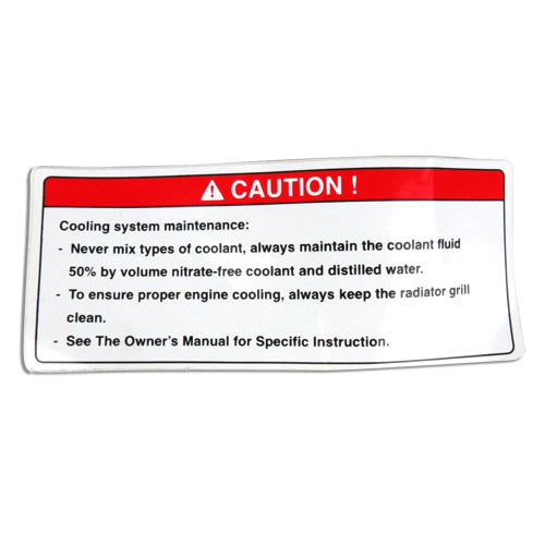 Warning Label "Caution: Cooling System" Vespa GTS