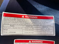 TIRE PRESSURE WARNING LABEL (VESPA S LX LXV 50/150)
